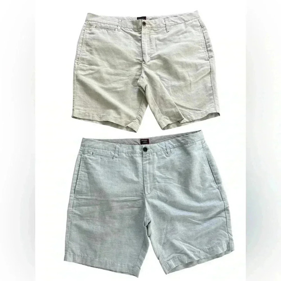 UNTUCKit Linen Blend Flat Chino Shorts Bundle 2 Pair Men’s Size 40 - Picture 1 of 4